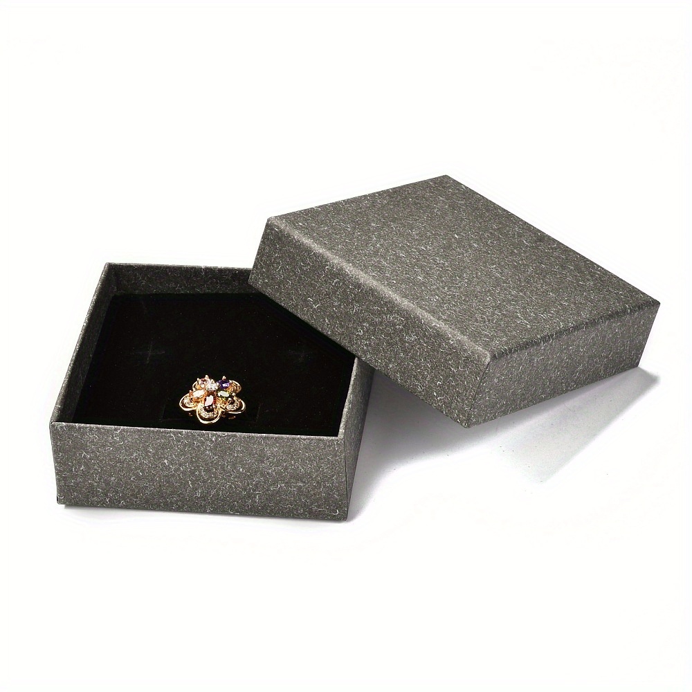 Square Jewelry Boxes with Snap Covers and Sponge Mats